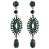 idealway 5 Colors Drop Inlay Crystal Rhinestone Flower Design Dangle Long Earrings For Women Jewelry