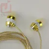 Factory Deal Scintillating Universal Golden Sliver Rosa In-Ear Earphones Earcup Headset Crystal Line 3 Färg med MIC 500ps / Lot