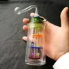 Jinde Tre-Story Ultra-Tyst Acrylic Hookah, Nya Unika Glas Bongs Glasrör Vattenrör Hookah Olje Rigg Rökning med Droppe