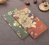 Vintage europeo cuaderno de papel kraft cartón impreso diseño de flores notas almohadillas niños estudiantes escuela dibujo en blanco boceto cuadernos libro