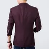 Partihandel-Hot !! Snygga Mäns Blazer Suit 2016 Mäns Casual Slim Fit Blazer Jacket Coat Passit För Män Vin Röd Plus Storlek M-6XL