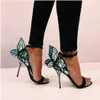 2017 Yeni Ayakkabı Kadın Geri Kelebek Sandalet Tatlı Chic Yüksek Topuklu Tasarımcı Mujer Sandalet Yan Ayak Bileği Kayışı Seksi Kadın 'Ayakkabı Artı