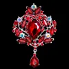 Rhinestone Brooches crystal Flower Water Drop Brooch pins women banquet party Wedding jewelry Christmas gift