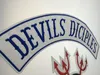 VOLLSTÄNDIGE RÜCKSEITE GROSSE GRÖSSE DEVILS SICIPLES SETS Motorrad-Biker-Aufnäher zum Aufbügeln oder Aufnähen für eine Jacke, Weste, 45,7 cm (18 Zoll) großer Aufnäher, kostenloser Versand