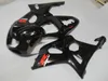 طقم أدوات التشحيم لـ Suzuki GSXR1000 00 01 02 fairings black لامع مجموعة GSXR1000 2000 2001 2002 OT04