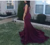 2017 Burdundy Muito Barato Simples Prom Dress Party Queen 2k17 Até O Chão Lace Prom Vestidos de Noite Vestidos