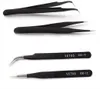 10pcs x Vetus Black Tyelash Tweezers para extensão de cílios e recibo de diamantecrystal straigtht e curva 9434550