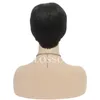 Parrucca senza colla senza pizzo umano Parrucca molto corta Parrucca nera naturale Celebrity Cheap Pixie Cut Capelli umani peruviani per donne nere Parrucche7684028