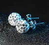 Marque 925 placage 925 argent Sterling 6mm 8mm 10mm 12mm CZ cristal disco boule boucles d'oreilles nouveaux bijoux de mode 96pairslot2955525