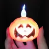 12 unids / lote Calabaza linterna del cráneo llevó la luz con pilas luces de la vela accesorios de decoración del partido de Halloween juguetes para niños