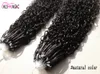 9a Micro Ring Hair Extensions 100 Virgin Human Hair Curly Micro Loop Hair Extensions Natural Black 100g Factory Direct S9670610