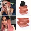 Peruaanse Body Wave Ombre Hair Extensions 8A Rose Gold Weave 3 Stks Peerless Virgin Hair Pelucas Beste kwaliteit Rose Gold Menselijk Haarbundels