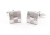 Luxury Silver Cufflinks With Laser Pattern Shirt Cuff link For Men New Brand Square Wedding Cufflinks Gift For Fathers Day