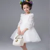 2017 Ny Flower Girl Dresses With Bow Långärmad Bröllopsfest Communion Pageant Klänning För Små Tjejer Barn / Barn Klänning