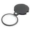 Portable Microscope Magnifier Loupe 60mm 50mm Diameter 5X Round Magnifying Glass MG86034 w Black Cover With Retail Package