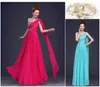 Hot Elegant One-Shoulder A-line Floor-length Sleeveless Chiffon Custom Made Bridesmaid Dresses Beadings Ruffles Wedding Formal Dress