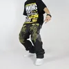 Gros-Hiphop jeans mâle vente chaude lâche denim pantalon personnalité serpent broderie droite pantalons longs pour hommes