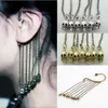 Mode Rock Punk gothique crâne frange gland unisexe oreille manchette boucle d'oreille Earhok Dangle Clip boucles d'oreilles