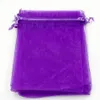 100 Stuks Paars Met Trekkoord Organza Sieraden Zakken 7x9 cm Etc Bruiloft Kerst Gunst Gift Bags2454