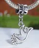 100st Antik Silver Peace Dove Oliver Charms Pendant för smycken gör armband Halsband DIY Tillbehör 19x24mm A-259