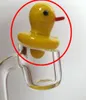 UFO Carb Cap Verre de couleur unie Dôme de canard jaune pour 4mm Thermal P Quartz Banger Nails Pipe à eau Bangs