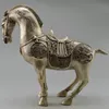 Collectible décoré vieux travail manuel Tibet argent sculpter grande statue de cheval du zodiaque MK