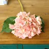 Künstliche Hortensien-Blume, gefälschte Seide, einzelne Hortensien, 6 Farben für Hochzeits-Mittelstücke, Zuhause, Party, dekorative Blumen, ZA2413