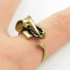 Everfast Wholesale 10pc/Lot Long Nose Elephant Ring Antique Silver Bronze Color Retro Style Woman Unique Adjustable 3D Animal Rings