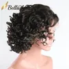 Bella Hair Roll Curly Boi Bob Bob Pełna koronkowa peruka ludzkie włosy Krężniczka koronkowa peruka przednia wstępnie gotowa na krótką fala dla kobiet bramkę włosów niesamowita gęstość 200% gęstość