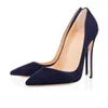 ZANDINA Dames Handgemaakte Mode ASO-Kate 120mm Puntschoen Klassieke Partij Slanke Hak Pumps Stiletto Schoenen Suede Blauw Z62512