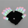 Guante de flash LED Dedo 7 Modo Luz de color Manoplas Guantes negros mágicos Suministros para fiestas Rave Decoración de Halloween