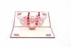 Creatieve handgemaakte 3d pop-up bruiloft hart wenskaarten uitnodiging briefkaart voor Valentijnsdag feestelijke feestartikelen