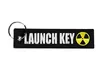 Launch Key Hochwertiger Twill-Stoff mit Stickerei, Motorrad-Schlüsselanhänger, Motorrad-Schlüsselanhänger, 13 x 2,8 cm, 100 Stück