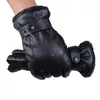 Vente en gros- FEITONG gants chauffants pour hommes hommes en cuir PU conduite d'hiver gants chauds en cachemire