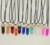 Beste cadeau zeshoek hanger hars natuursteen hanger lederen touw ketting WFN436 (met ketting) mix Bestel 20 stuks veel