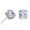 Fashion Desgin 6mm Plated Zircon Crystal Stud örhängen för kvinnliga smycken