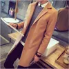 Yeni Siper erkek Moda Ceket Turn-down Yaka Uzun Dış Giyim Palto Manteau Homme Yün Palto