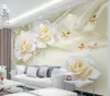 Dekorowanie mody dekoracja domu do sypialni ciepłe róże jedwabne telewizor tło Mural 3D Tapeta 3D papiery ścienne dla tła telewizyjnego5325229