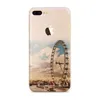 Per Apple iPhone 6 6S più iphone 7 Plus SE custodia in silicone paesaggio casi cellulare placcatura TPU Elizabeth Tower Big Ben Eiffel 012