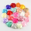 Rozen bloemen satijnen lint handgemaakte 4cm mini rozet bloem voor meisje kinderen kerst bruiloft haaraccessoires zonder haar Clip HT2132