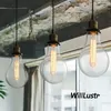 TEARDROP CLEAR GLASS FILAMENT SINGLE PENDANT Lampe hängende Beleuchtung Wassertropfen transparent Vintage Glühbirne Loft Bar Pendelleuchte MEGA BULB