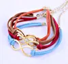 Trendy Gold Symbol Charm Bracelets for Women Simple Infinity Bracelet Love Bangles Velvet Rope Chain Couple Jewelry Gift