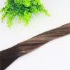 8a 7 sztuki 120gram Clip in Human Hair Extensions Balayage Dark Brown Najważniejsze podkreśla Brazylijskie ludzkie Remy Włosy Dziewica