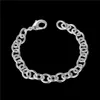 nuovissimo braccialetto con ciondolo in argento 925 da uomo con fibbia gamberetti spessa20 cm DFMWB089, braccialetto gioielli placcato in argento sterling