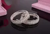 Perle di lusso 3 file Strass Bracciale elasticizzato Braccialetti da sposa Gioielli da sposa Bracciale con cristalli economici per la festa di ballo di sera della sposa