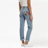 Damenjeans Großhandel - Vintage-Jeans mit hoher Taille für Damen, Denim-Blumen-Bleistifthose, Designer-Stickerei, Übergröße 2022