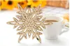 Wooden Snowflake Mug Coasters Holder Chic Drinks Coffee Tea Cup Mat Decor Mats