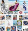 Rodada Toalhas de Praia Mulheres Biquíni Xale Mandala Bohemian Borlas Toalha De Praia Algodão Serviette Cover up Swimsuit Beachwear Cobertor Mat