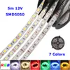 Edison2011 Haute Qualité 5050 Flexible Led Strip Light 5M 300 Leds 12V SMD Chaud/Pur/Froid Blanc Rouge Vert Bleu RVB Non Étanche