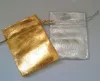 Sacos de Embalagem De Pano de Ouro / Prata Sacos de Jóias Bolsas De Casamento Favores Do Presente Da Festa de Natal 7x9 cm / 9x12 cm